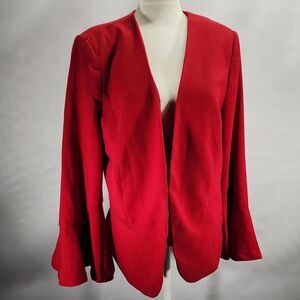 Worthington Red Bell Sleeve open front blazer